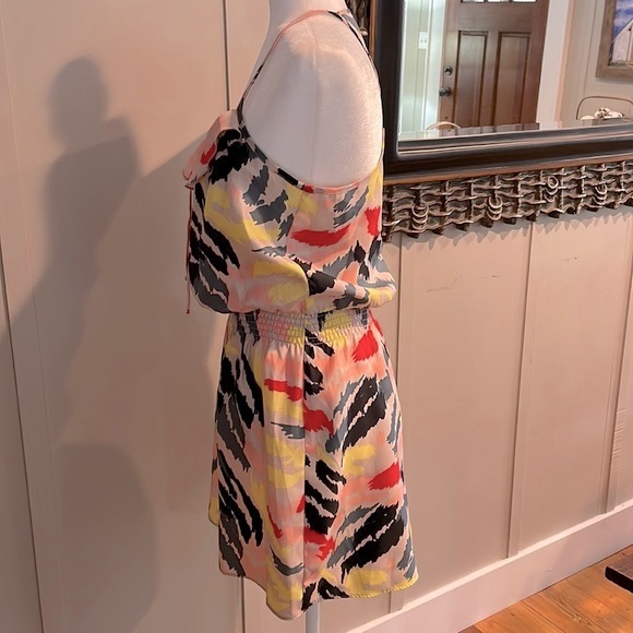Parker Multicolor Pullover Razorback Blouson Cocktail Mini Dress - Size Med - Picture 4 of 13